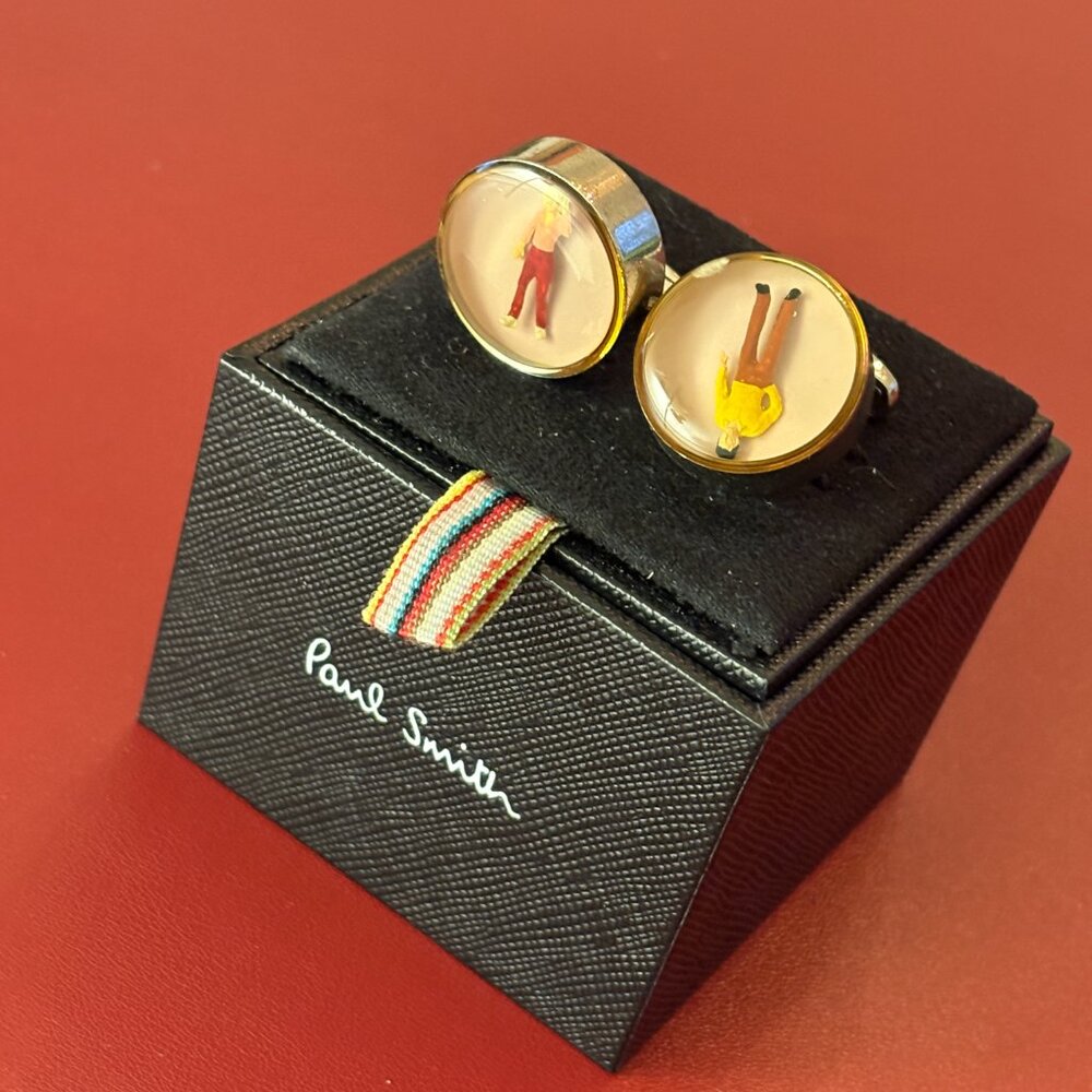 Paul Smith 'Painted People' designer cufflinks - like new, in box